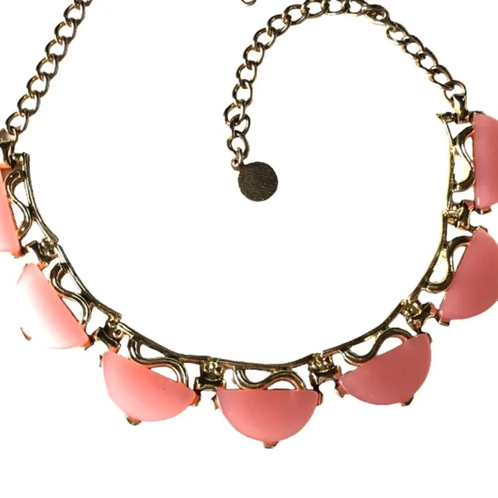 Pink moonstone collar necklace, possibly vintage?